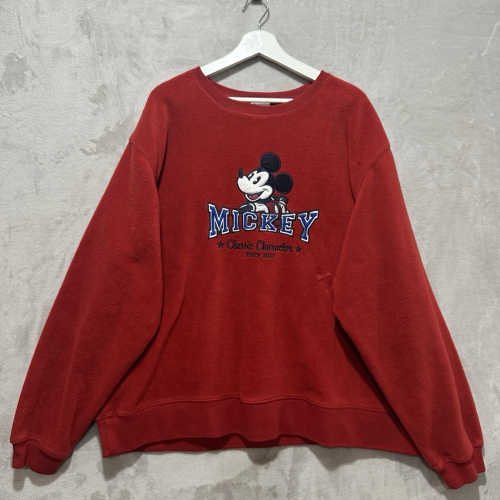 Disney Store Mickey Mouse Men's XXL Red Classic Character Sweatshirt Sweater